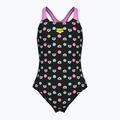 Gyermek egyrészes fürdőruha arena Multiple Dot Swim Pro Back multi fekete/orchidea