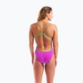 Női egyrészes fürdőruha Arena Lace Back Solid very fuchsia/team green 7