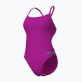 Női egyrészes fürdőruha Arena Team Swimsuit Challenge Solid very fuchsia/team green 3