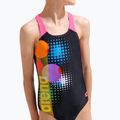 Gyerek egy részes fürdőruha arena Dots Swim Pro Back black multi/black/shocking pink 8