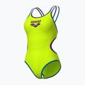 Női egyrészes fürdőruha arena One Double Cross Back One Piece artic lime/plum/blue cosmo 3