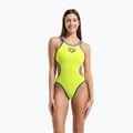 Női egyrészes fürdőruha arena One Double Cross Back One Piece artic lime/plum/blue cosmo 5
