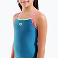 Gyerek egyrészes fürdőruha arena Light Drop Solid deep teel/shocking pink/verbena 8