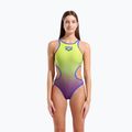 Női egyrészes fürdőruha arena One Shaded Print Tech One Back artic lime violetta multi/neon blue 5