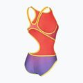 Női egyrészes fürdőruha arena One Shaded Print Tech One Back bright coral royal multi/soft green 4