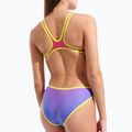 Női egyrészes fürdőruha arena One Shaded Print Tech One Back bright coral royal multi/soft green 9