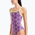 Női egyrészes fürdőruha arena Floral Challange Back violet multi/artic lime 4