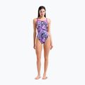 Női egyrészes fürdőruha arena Earth View Xcriss Cross pink multi/very fuchsia 2