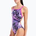 Női egyrészes fürdőruha arena Earth View Xcriss Cross pink multi/very fuchsia 4