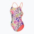 Női egyrészes fürdőruha arena Painting Lace Back multi/bright coral 3