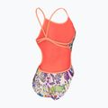 Női egyrészes fürdőruha arena Painting Lace Back multi/bright coral 4