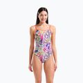 Női egyrészes fürdőruha arena Painting Lace Back multi/bright coral 5