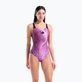 Női egyrészes fürdőruha arena Peacock Swim Pro Back multi pink/black