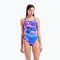 Női egyrészes fürdőruha arena Earth Challange Back neon blue multi/neon blue/neon blue