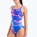 Női egyrészes fürdőruha arena Earth Challange Back neon blue multi/neon blue/neon blue 4