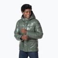 Férfi Rossignol Shiny Hoodie Parka pehelypaplan kabát ébenfekete zöld