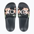 Női ROXY Slippy II flip-flop fekete/zöld mintás flip-flopok 2
