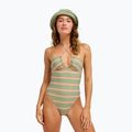 Női egyrészes fürdőruha ROXY Dreamer HI oil green say it with stripes
