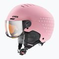 Gyerek sísisak UVEX Rocket Visor Jr pink confetti matt/mirror silver/lasergold lite
