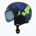 Gyerek sísisak UVEX Rocket Visor Jr blue puzzle matt/mirror blue/smoke 3