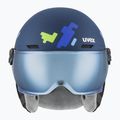 Gyerek sísisak UVEX Rocket Visor Jr blue puzzle matt/mirror blue/smoke 2