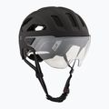 Kerékpáros sisak UVEX Stride Visor fekete matt/litemirror ezüst