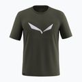Férfi póló Salewa Solidlogo Dry dark olive