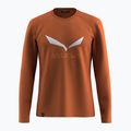 Férfi hosszú ujjú póló Salewa Solidlogo Dry bombay brown