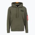 Férfi Alpha Industries Red Stripe Hoodie sötétzöld