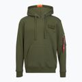 Férfi Alpha Industries Red Stripe Hoodie sötétzöld