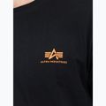 Férfi Alpha Industries Basic Small Logo póló fekete/neon narancssárga 4