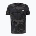 Férfi Alpha Industries Basic Small Logo Camo fekete póló 4
