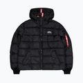 Férfi Alpha Industries kapucnis puffer dzseki Faux Down kabát fekete 8