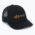 Férfi Alpha Industries Label Trucker baseball sapka fekete
