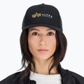 Férfi Alpha Industries Label Trucker baseball sapka fekete 3