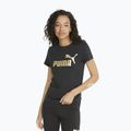 Női PUMA ESS+ Metallic Logo Tee puma fekete/arany puma fekete/arany foll