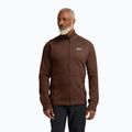 Férfi túrapulóver Jack Wolfskin Peak District Full Ziphot choc