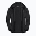 Férfi túrapulóver Jack Wolfskin Peak District kapucnis, teljes cipzár fekete 9