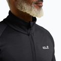 Férfi túrapulóver Jack Wolfskin Peak District Full Zip fekete 4