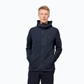 Férfi Jack Wolfskin Modesto kapucnis gyapjúpulóver sötétkék 1706492_1010