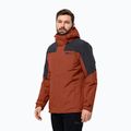 Jack Wolfskin férfi esőkabát Romberg 3in1 kárminpiros színben