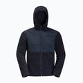 Férfi Jack Wolfskin Felslicht kapucnis fleece pulóver éjszakakék 8