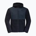 Férfi Jack Wolfskin Felslicht kapucnis fleece pulóver éjszakakék 7