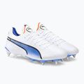 PUMA King Ultimate MXSG férfi futballcipő puma fehér/puma fekete/kék csillogás/ultranarancs 4
