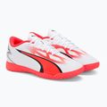 PUMA Ultra Play IT Jr gyermek futballcipő puma fehér/puma fekete/tűz orchidea 4