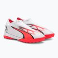 PUMA Ultra Match Ll TT + Mid Jr gyermek focicipő puma fehér/puma fekete/tűz orchidea 4