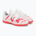 PUMA Future Play IT V Jr gyermek futballcipő puma fehér/tűz orchidea 4