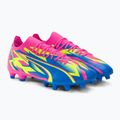 PUMA Ultra Match Energy FG/AG férfi futballcipő világító rózsaszín/sárga riasztás/ultrakék 4