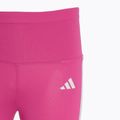 Gyermek leggings adidas Essentials Aerorady 3-Stripes High Waisted magas derekú félhosszú fukszia/fehér 3