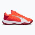 PUMA Accelerate Jr gyermek kézilabda cipő izzó piros/fehér/sötét bíbor/fekete 2